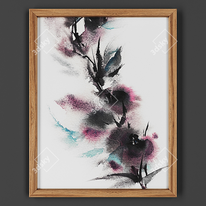 Wooden Framed Artwork 3D model image 1