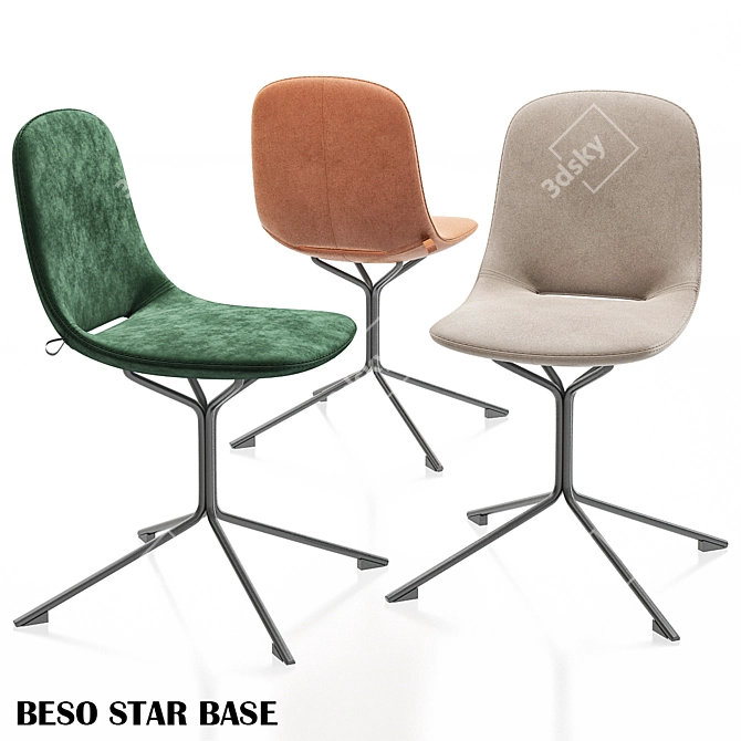 Sleek Beso 4 Leg Side Chair 3D model image 1