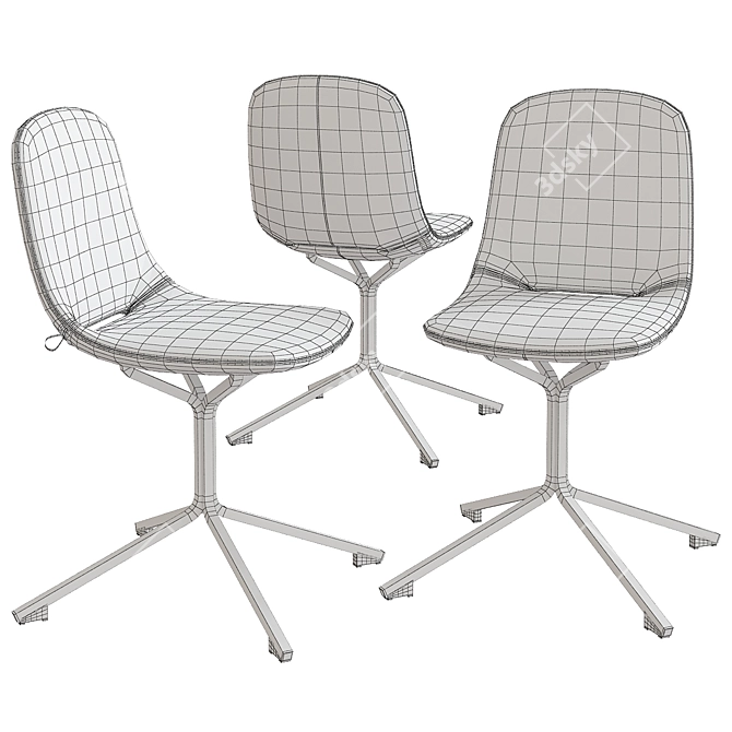 Sleek Beso 4 Leg Side Chair 3D model image 2