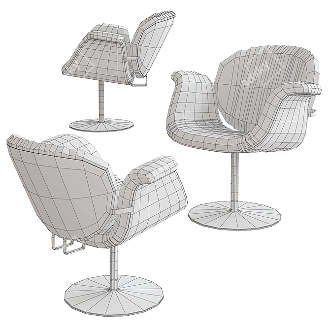 Elegant Tulip Midi Chair 3D model image 2