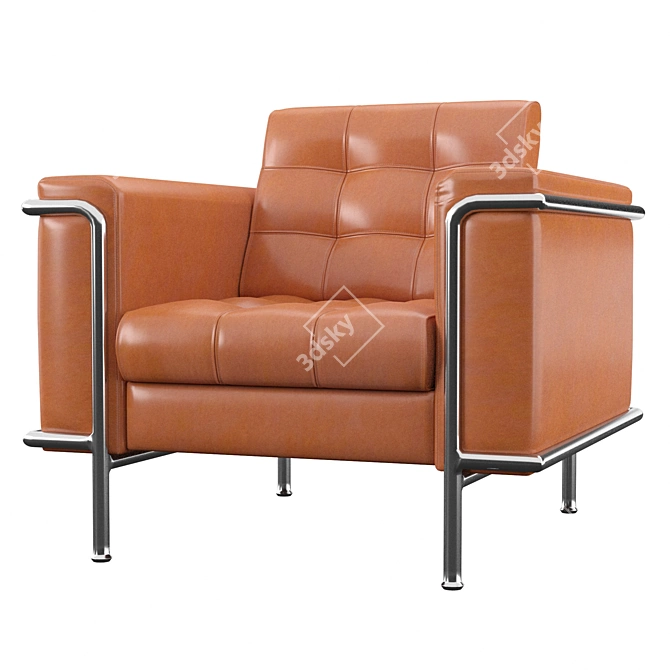 Modern Leather Lounge Chair 3D model image 1