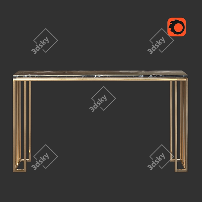 Elegant Marble and Aluminum Console 3D model image 3