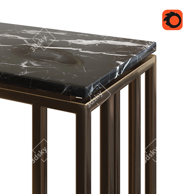 Elegant Marble and Aluminum Console 3D model image 8