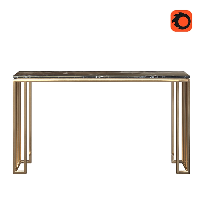 Elegant Marble and Aluminum Console 3D model image 9