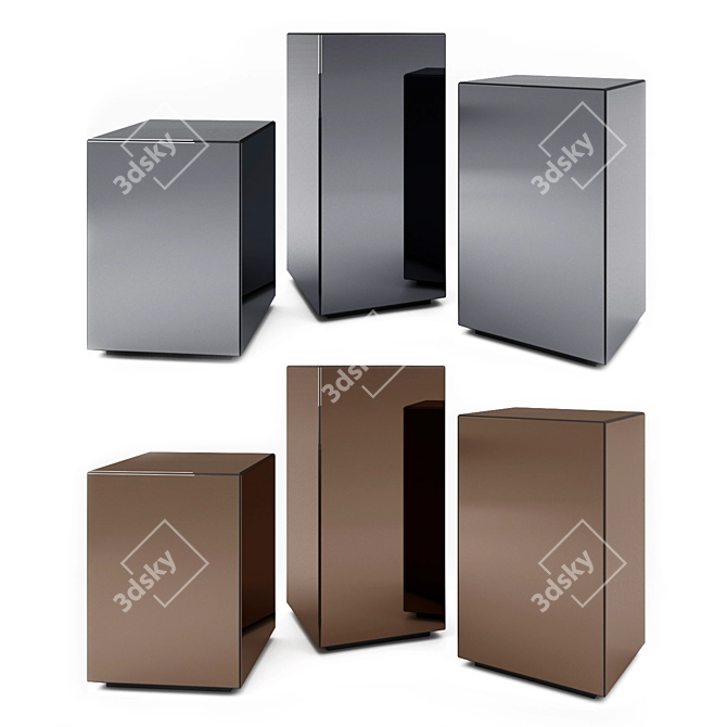 Sleek Block Mirror Table 3D model image 1