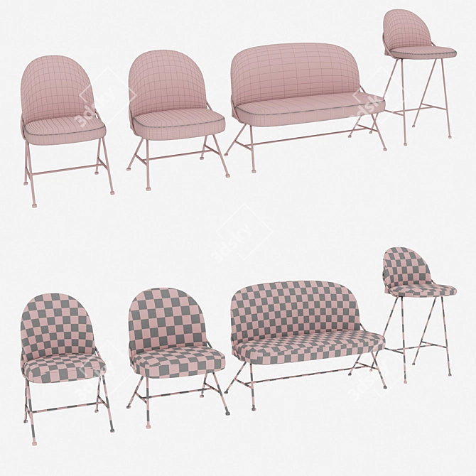 Elegant Novum Chair Series 3D model image 2
