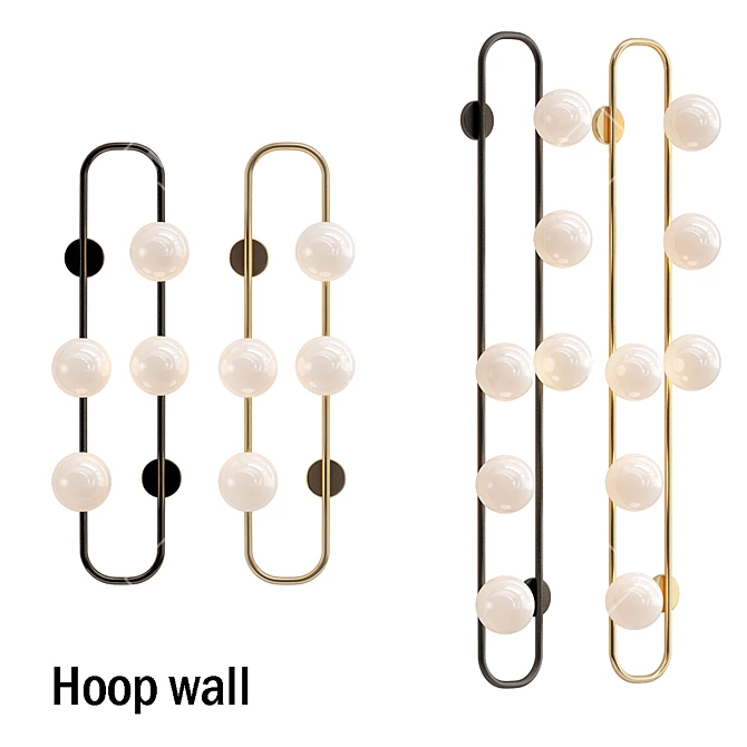 Modern Hoop Wall Lamp 3D model image 1