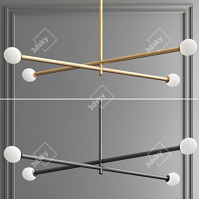 Brass Quadruple Pendant 3D model image 1