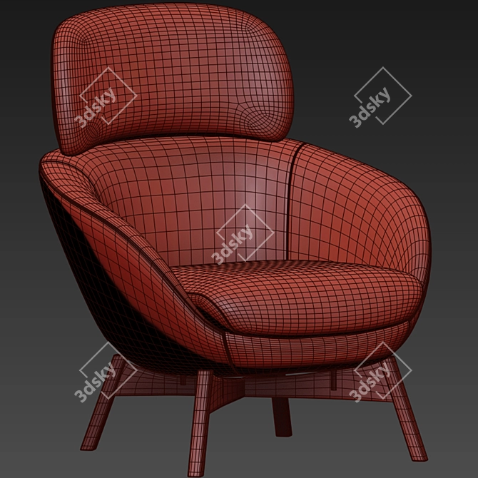 Elegant Minotti Russell Chair 3D model image 4