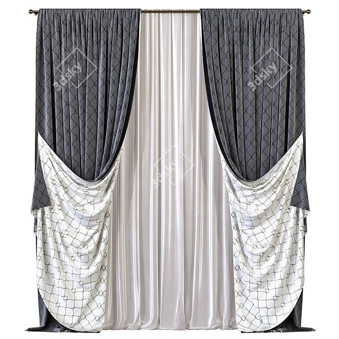 Elegant Drapes - Curtain 572 3D model image 1