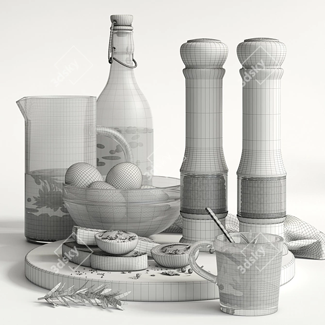 Elegant Home Decor Set 3D model image 3