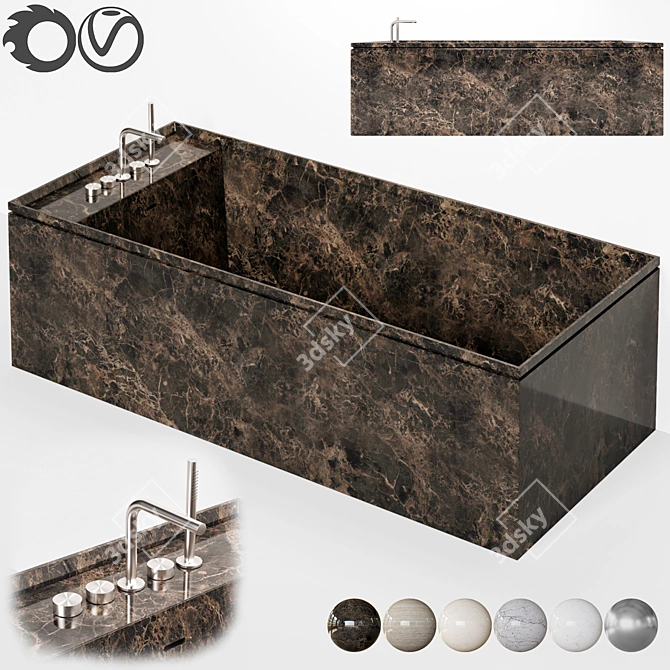 Luxury Salvatori Onsen Bathtub 3D model image 1