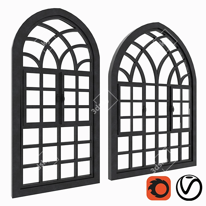 Animated Arch Windows Set 3D model image 1