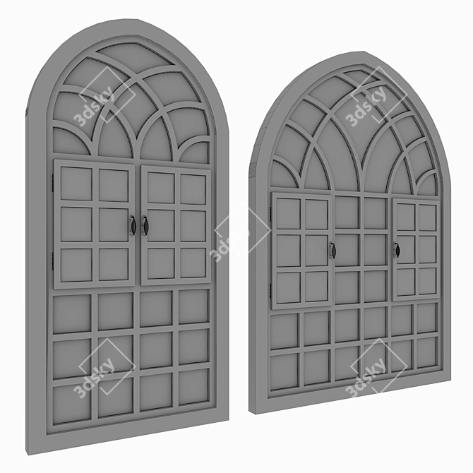 Animated Arch Windows Set 3D model image 3