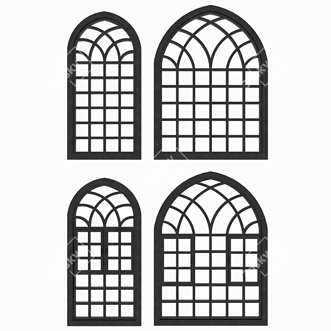 Animated Arch Windows Set 3D model image 5