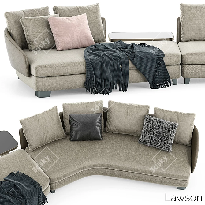 Luxury Minotti Lawson Sofa - Elegant Design 3D model image 3