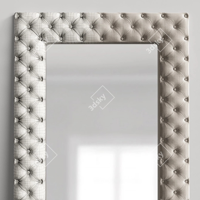 Elegant Velvet Frame Mirror 3D model image 3