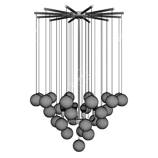 Elegant Katia Lucite Chandelier 3D model image 3