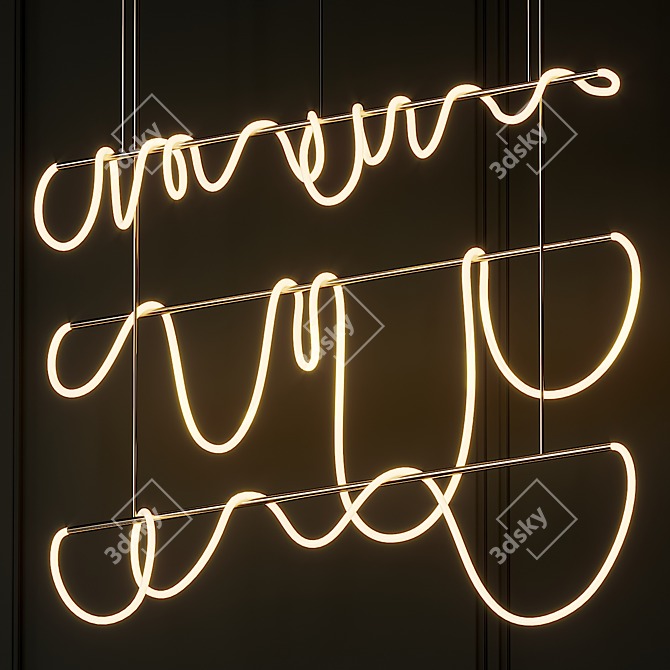 Tracer Loop: Stylish Ceiling Lamp 3D model image 1