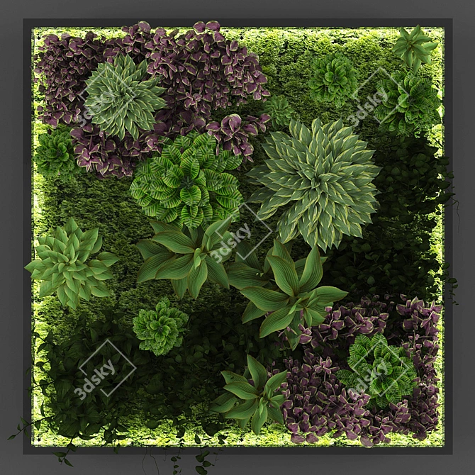 Polys Vertical Garden: A Stunning Green Oasis 3D model image 1