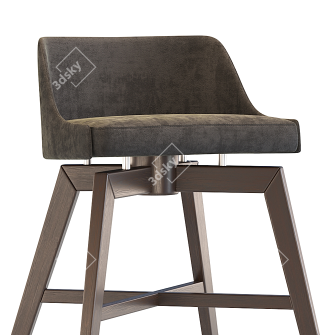 Contemporary Beech Barstool with Superior Comfort 3D model image 2