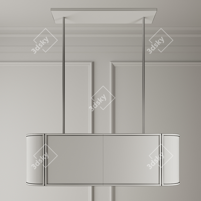 Industrial Streamline Trough Chandelier 3D model image 2