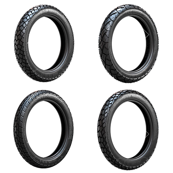  Bike Tire Tread Pyramids - 3DMax Models 3D model image 1