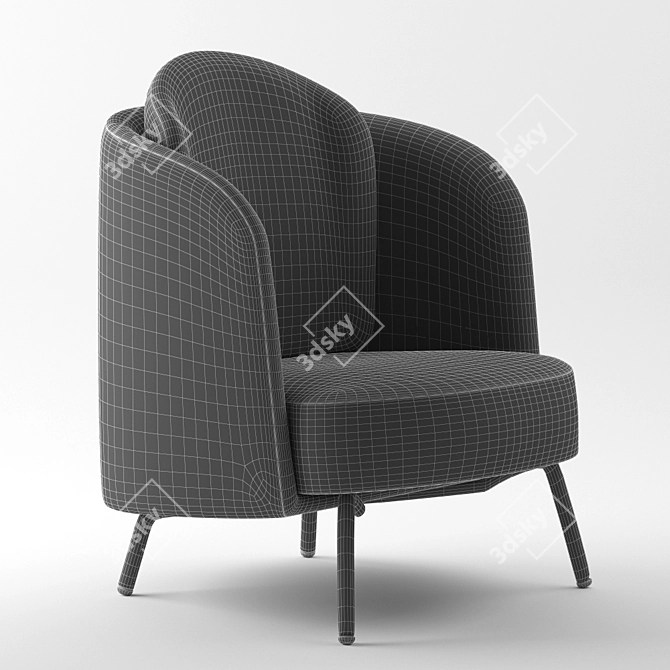 Elegant Lucia Armchair: Luxurious Comfort! 3D model image 4