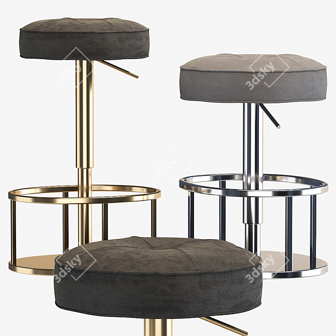 Modern Thibault Bar Stool 3D model image 2