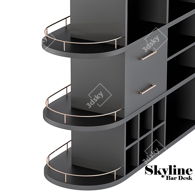  Sleek Skyline Bar Desk 3D model image 2