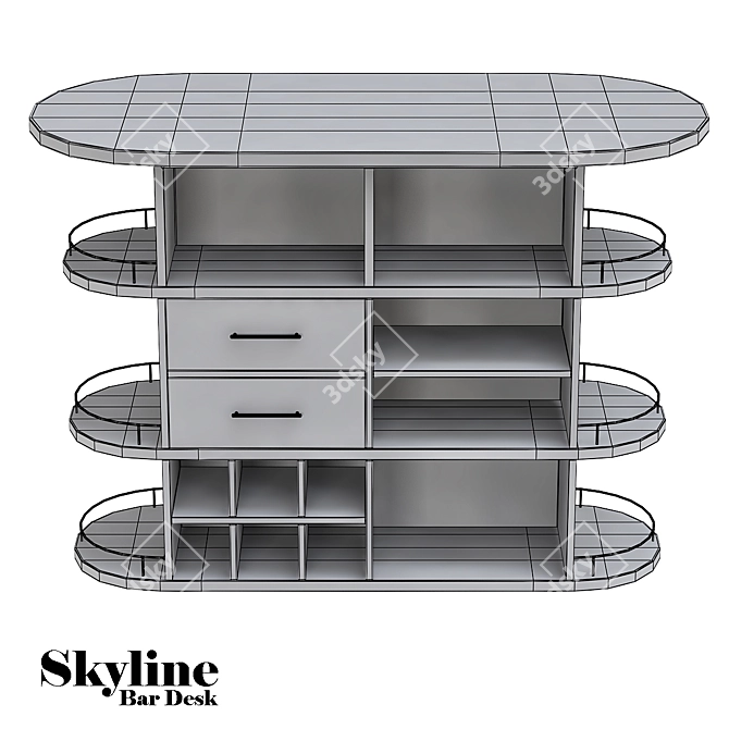  Sleek Skyline Bar Desk 3D model image 3