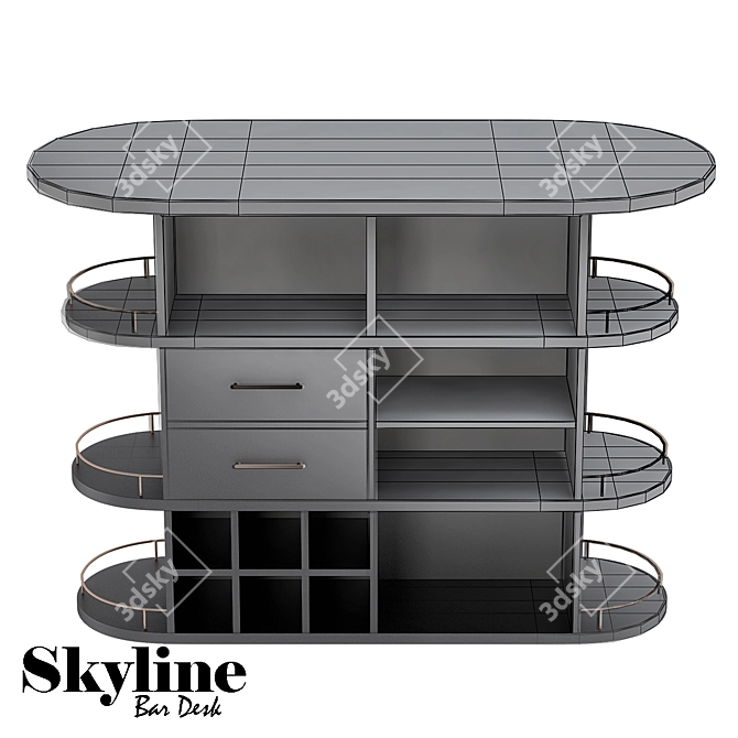  Sleek Skyline Bar Desk 3D model image 4