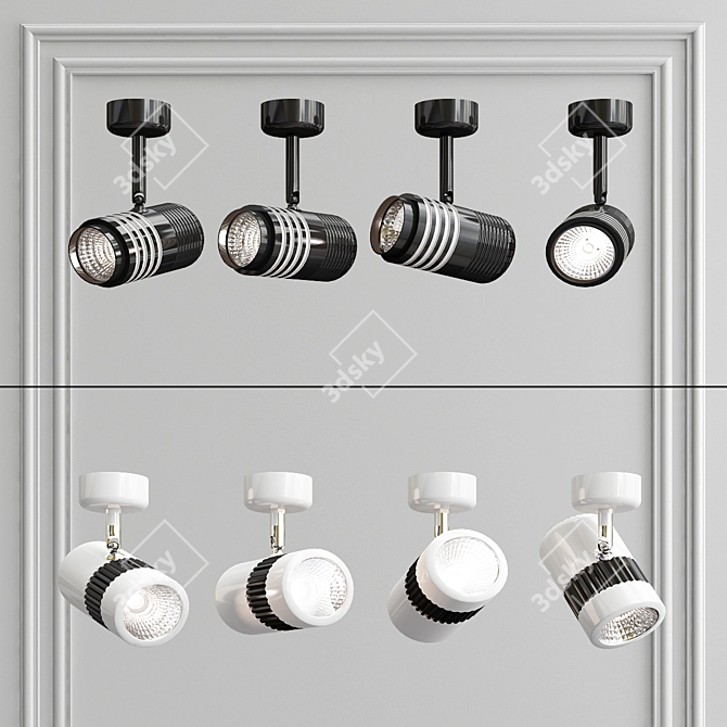 Adjustable LED Indoor Spot Light - 7W 3D model image 2