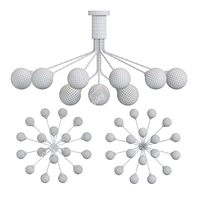 DANNA C18: Elegant Glass Ceiling Chandelier 3D model image 4