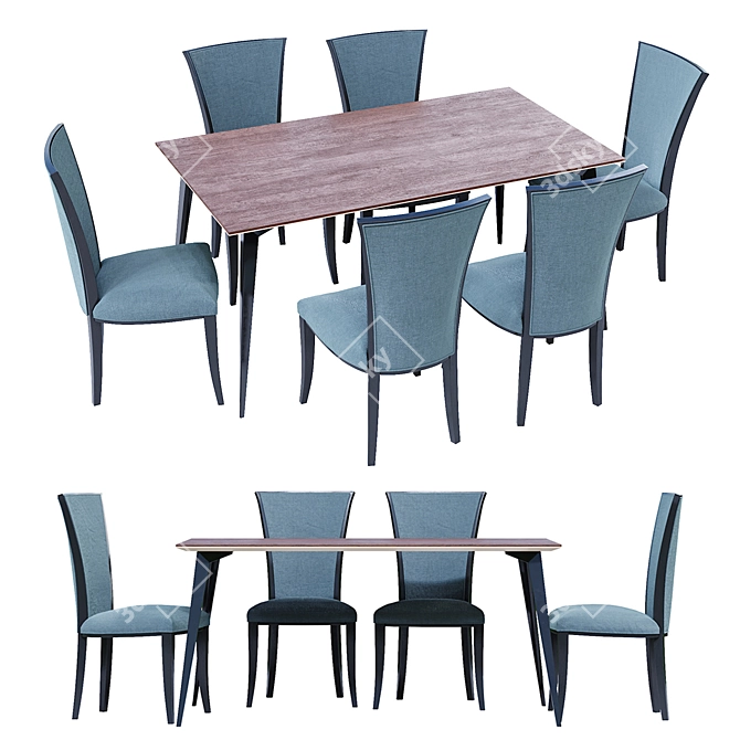 Elegance in Zoom: Taranko Dinning Set 3D model image 1