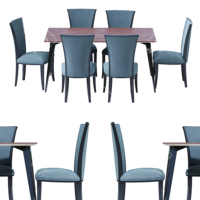 Elegance in Zoom: Taranko Dinning Set 3D model image 2