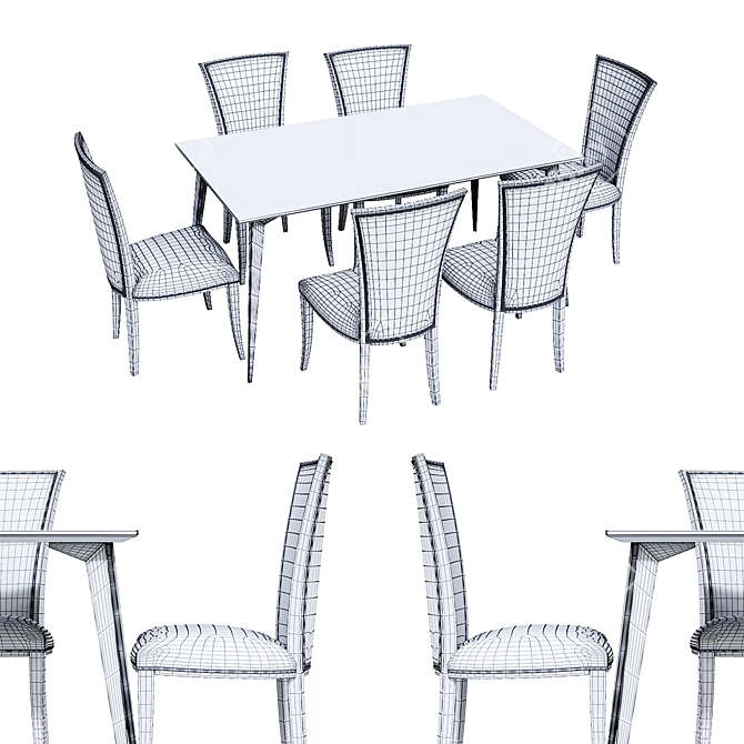 Elegance in Zoom: Taranko Dinning Set 3D model image 4