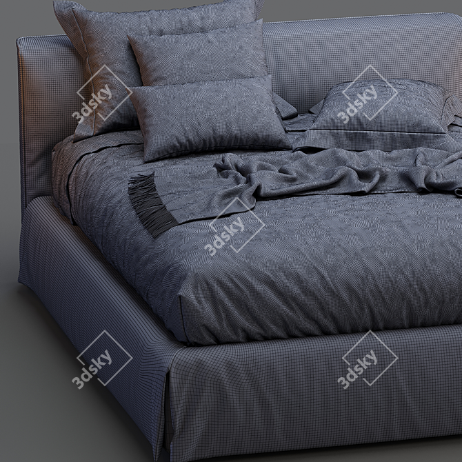 Elegant Meridiani Bed: LAW 3D model image 5