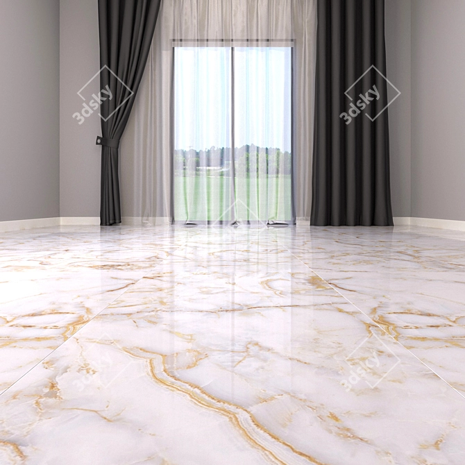Premium Agata White Marble Flooring 3D model image 2