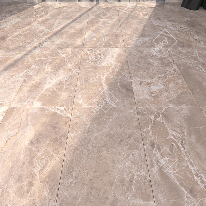 Alpha Beige Marble Floor Set 3D model image 1