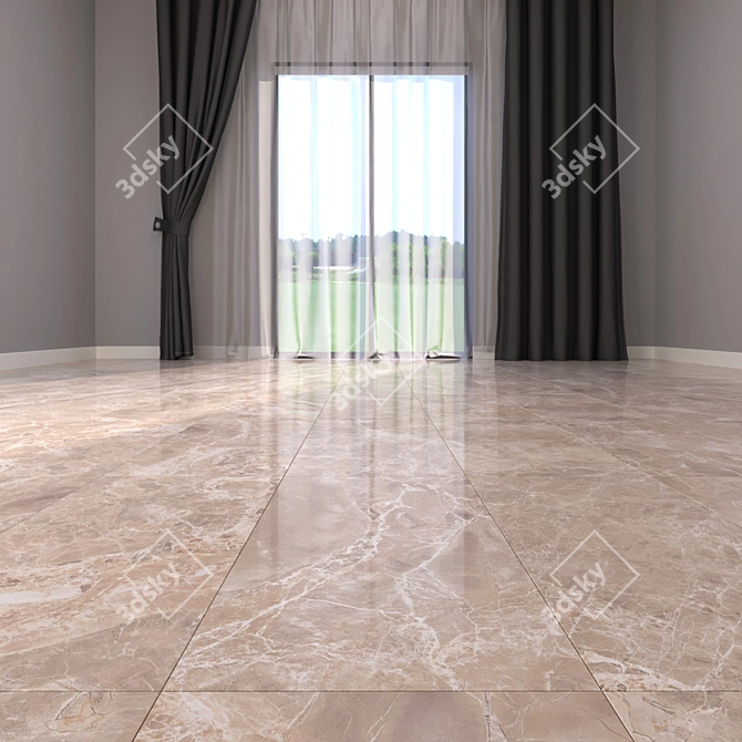 Alpha Beige Marble Floor Set 3D model image 2