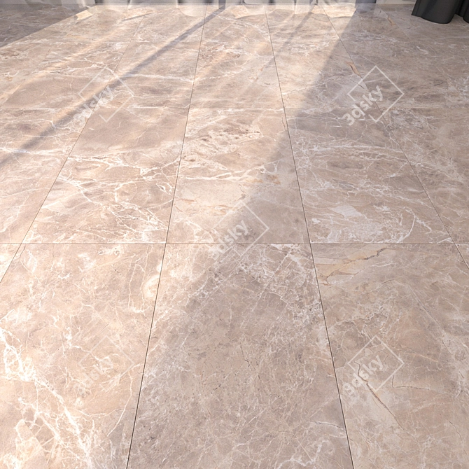 Alpha Beige Marble Floor Set 3D model image 1