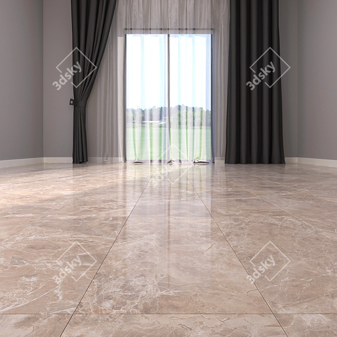 Alpha Beige Marble Floor Set 3D model image 2