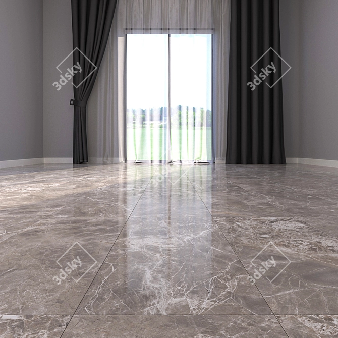 Elegant Greige Marble Flooring 3D model image 2