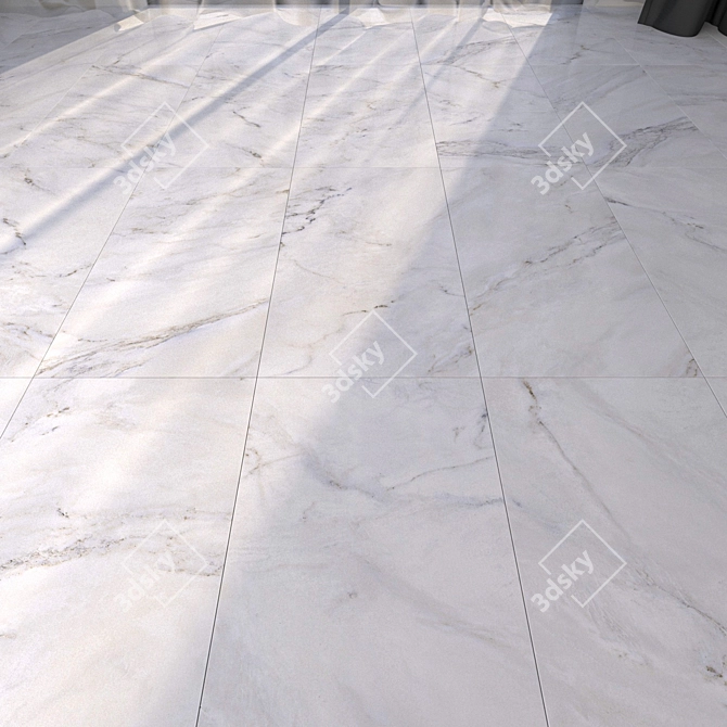 Marble Anderson White Floor Tiles 3D model image 1