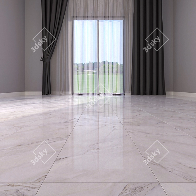 Marble Anderson White Floor Tiles 3D model image 2