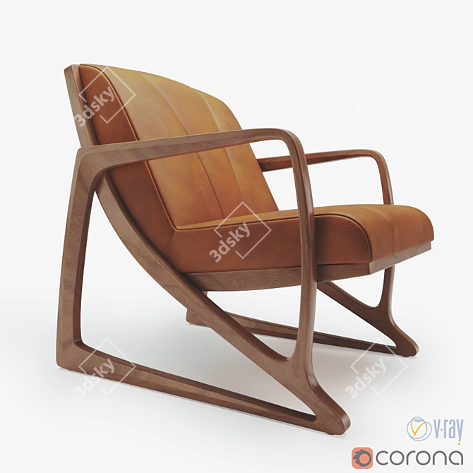 Sleek Lupita Lounge Chair: Superior Comfort & Style 3D model image 1