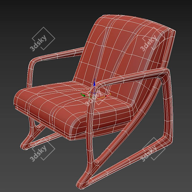 Sleek Lupita Lounge Chair: Superior Comfort & Style 3D model image 3