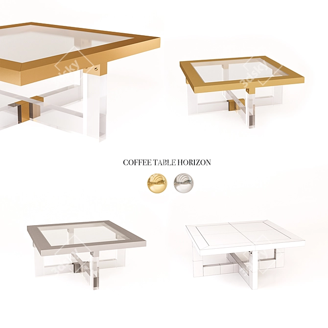 Elegant Eichholtz Coffee Table Set 3D model image 3