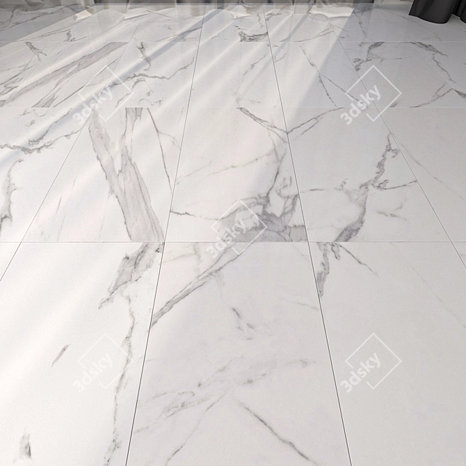 Luxurious White Marble Floor Set 3D model image 1